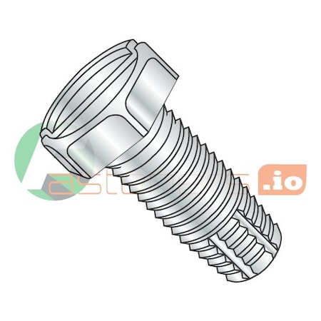 Thread Cutting Screw, 5/16-18 X 3/4 In, Zinc Plated Steel Hex Head Slotted Drive, 1500 PK